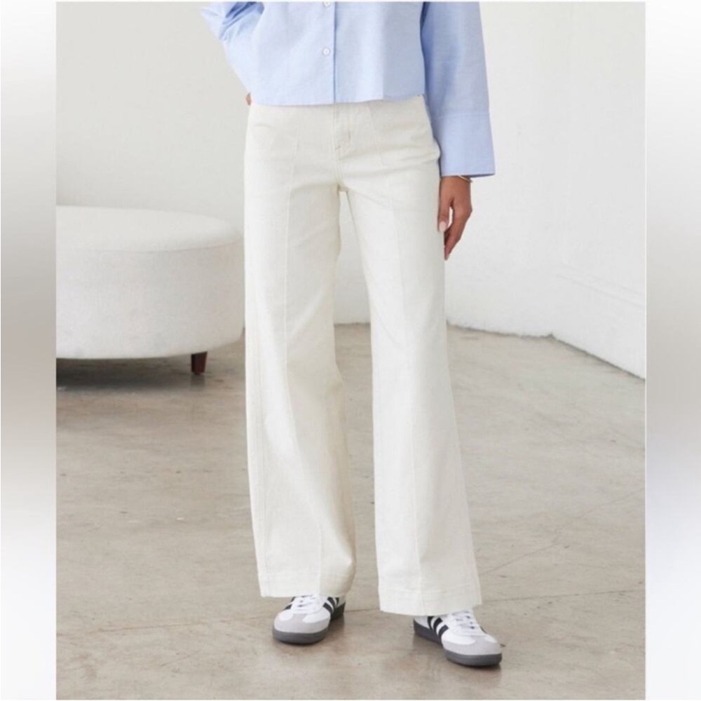 AYR The Top Floor Cream Wide Leg Denim Jeans Size 29 S